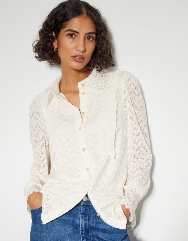 Monsoon Laura Lace Blouse Ivory