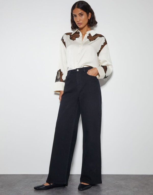 Monsoon Ruby Wide Leg Jeans Black