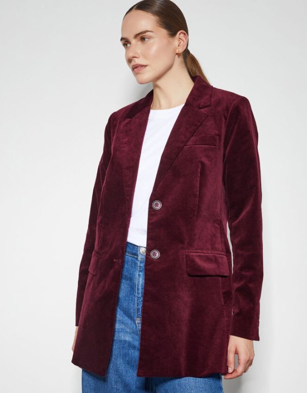 Monsoon Amy Structured Blazer Red