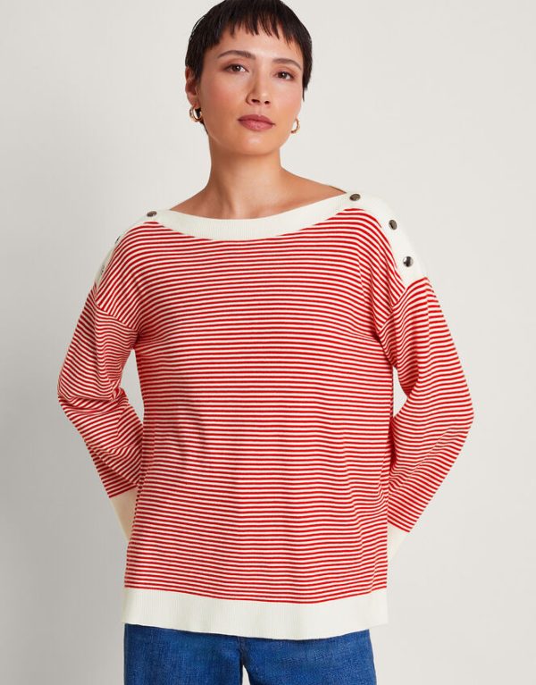 Monsoon Simmi Stripe Jumper Red