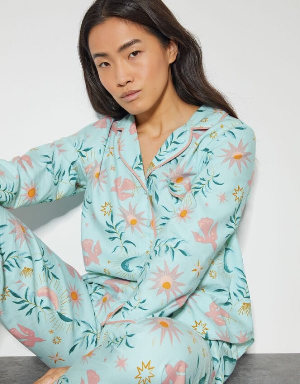 Monsoon Celeste Celestial Print Pyjama Set Teal