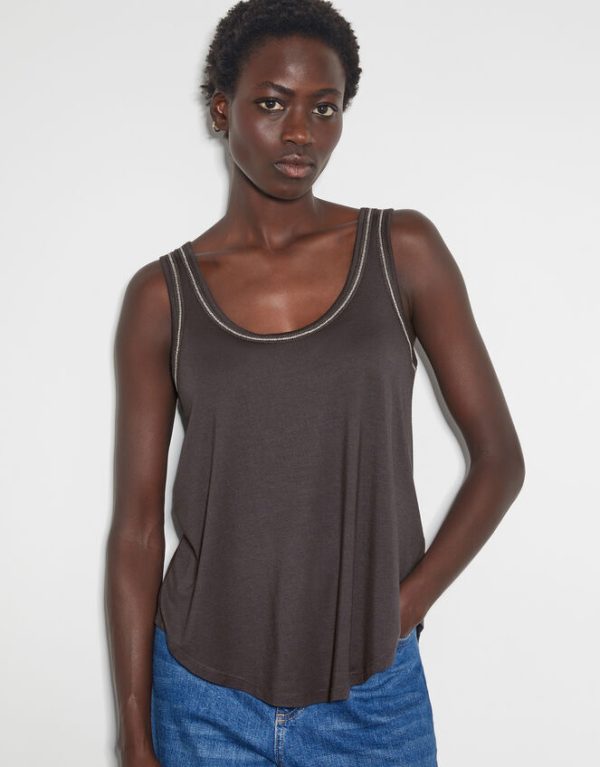 Monsoon Jess Jersey Cami Top Grey