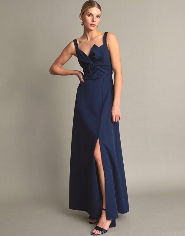 Monsoon Molly Twist Maxi Dress Blue