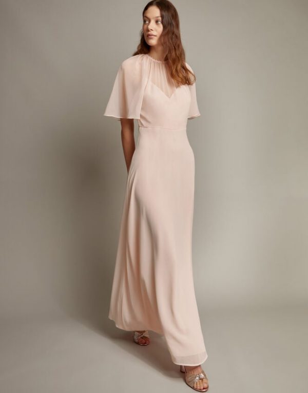 Monsoon Mona Angel Sleeve Maxi Dress Pink