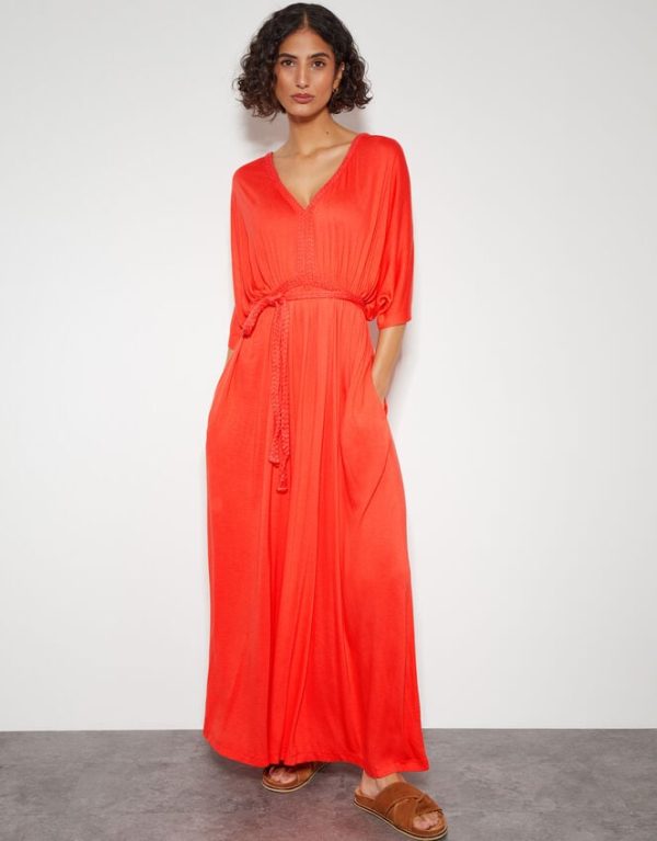 Monsoon Everly Jersey Dress Orange