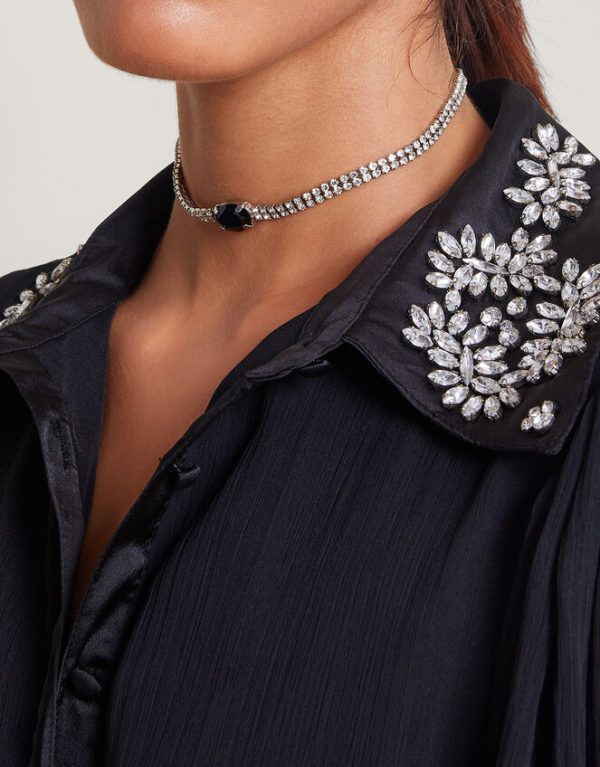 Monsoon Stone Diamanté Choker Necklace