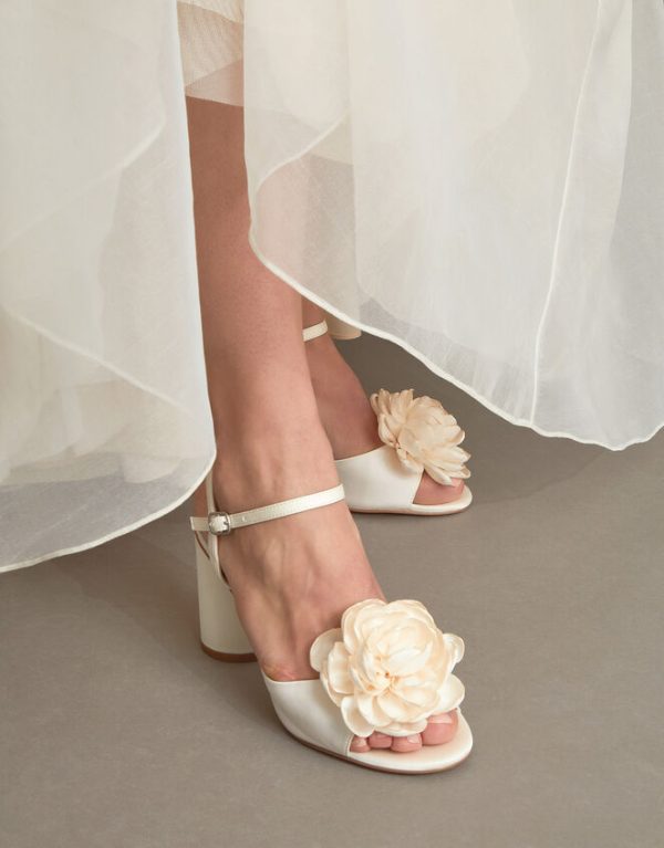 Monsoon Corsage Bridal Heel Sandals Ivory