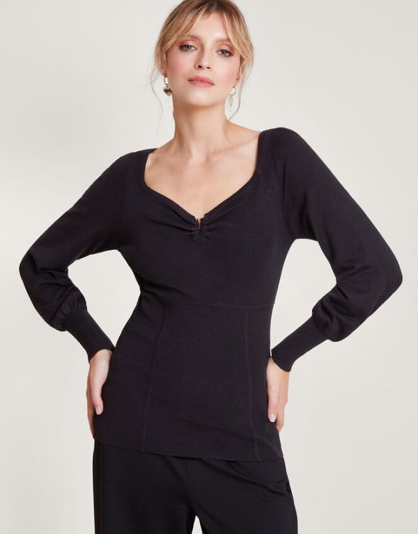 Monsoon Bodice Detail Jumper Black