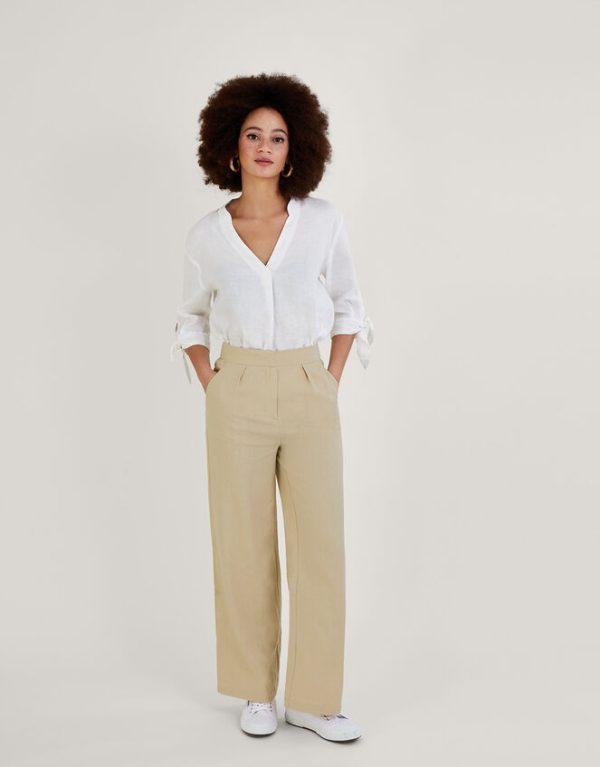 Monsoon Jenny Shorter Length Trousers Natural