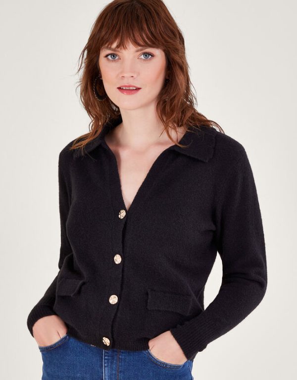 Monsoon V-Neck Cardigan Black