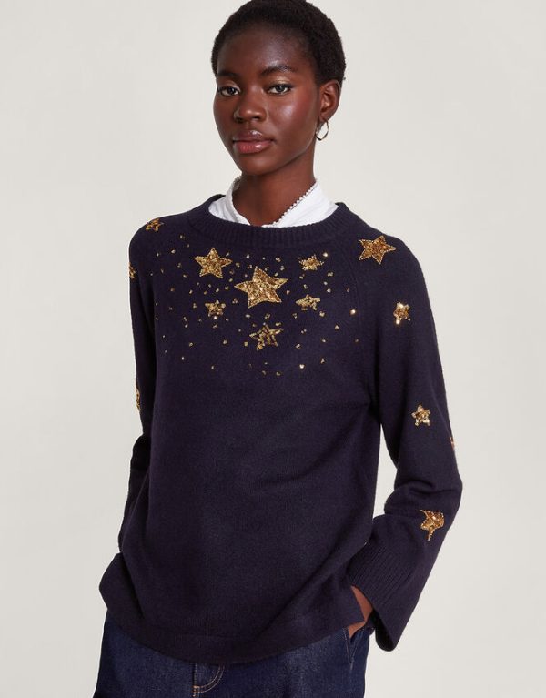 Monsoon Serenity Star Jumper Blue