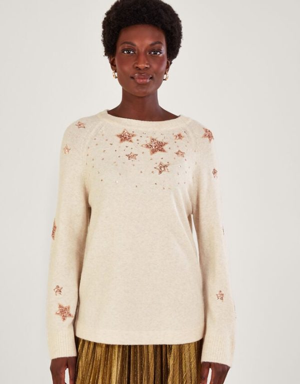 Monsoon Serenity Star Jumper Ivory