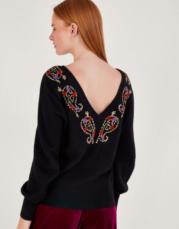 Monsoon Pat Paisley Jumper Black