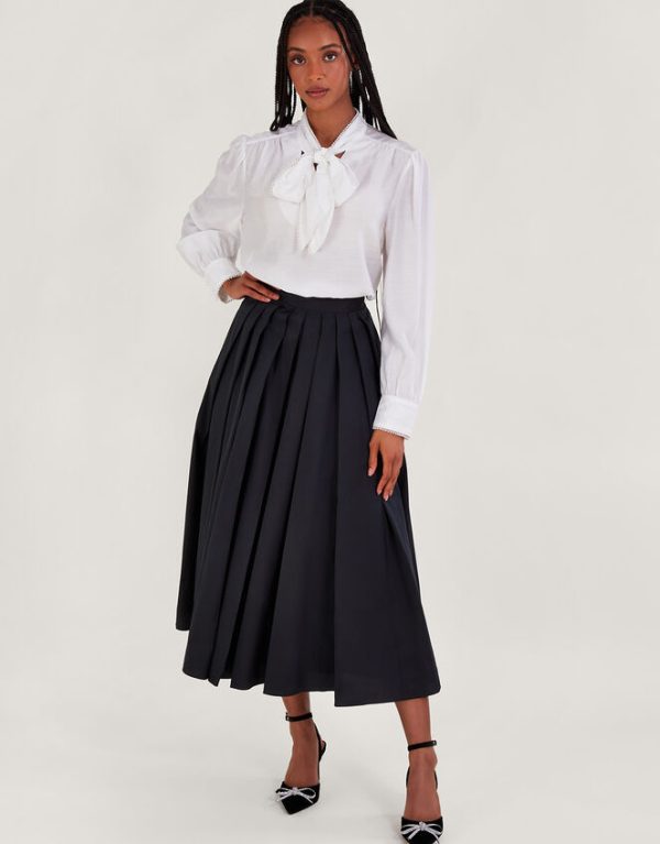 Monsoon Tully Taffeta Skirt Black