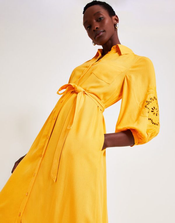 Monsoon Millie Shirt Dress Yellow - Image 2