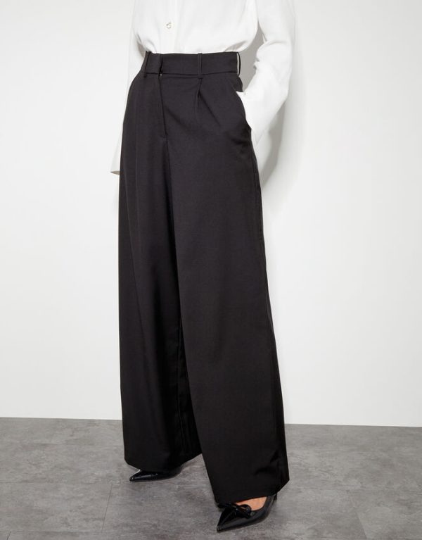 Monsoon Wendy Wide Leg Trousers Black - Image 2