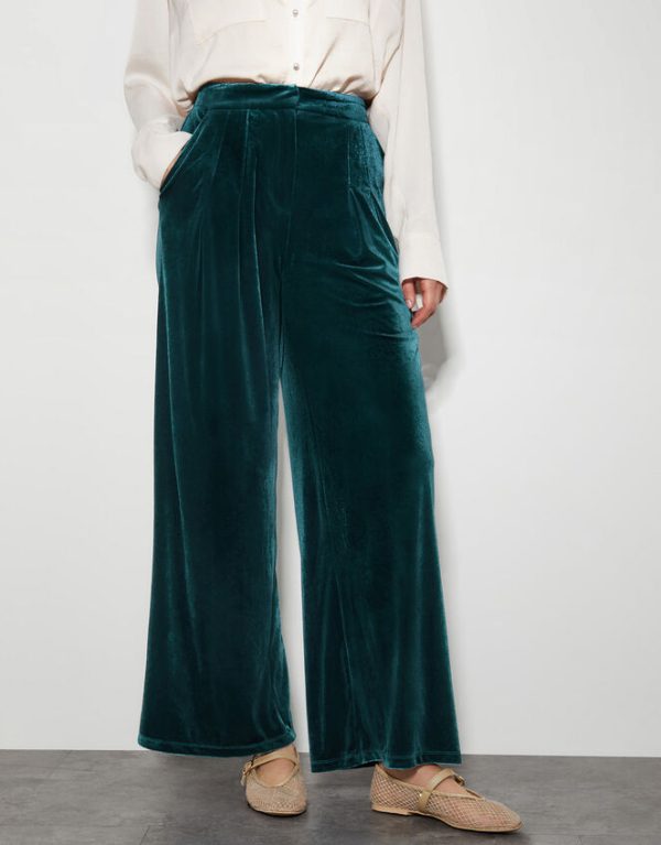 Monsoon Valery Wide Leg Velvet Trousers - Image 2