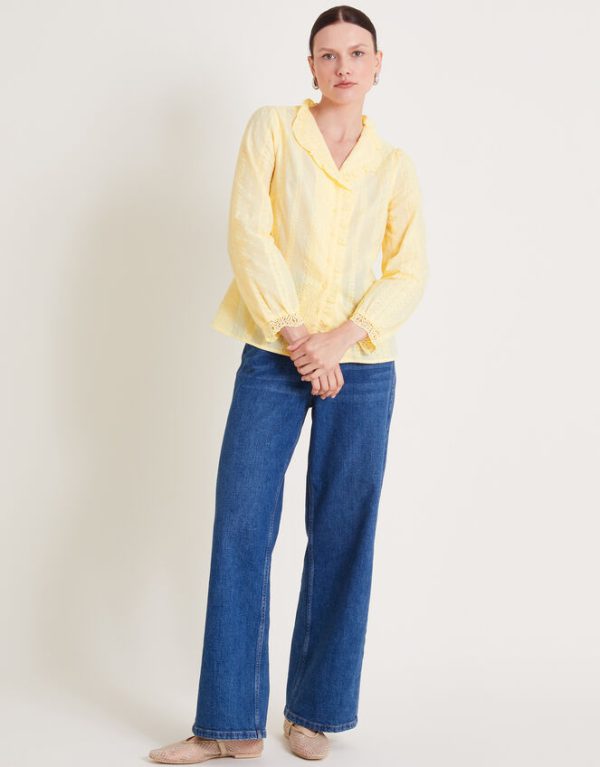 Monsoon Cora Embroidered Shirt Yellow - Image 2