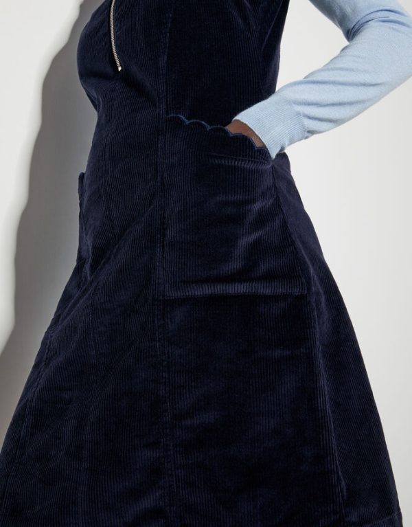 Monsoon Soha Corduroy Pinafore Dress Blue - Image 2