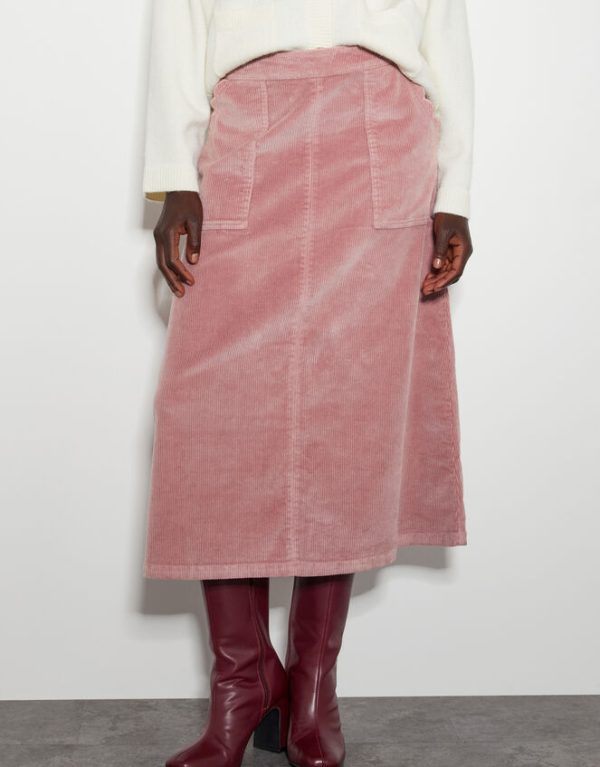 Monsoon Malika Corduroy Midi Skirt Pink - Image 2