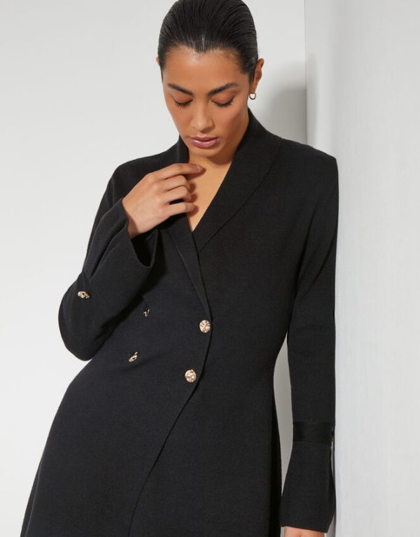 Monsoon Sia Knit Blazer Dress Black - Image 2