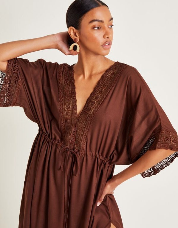 Monsoon Cali Crochet Kaftan Dress - Image 2