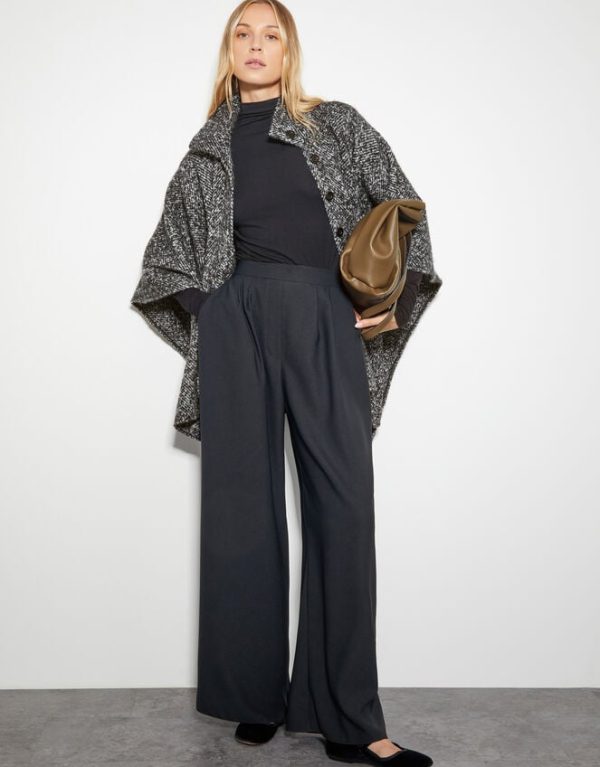 Monsoon Kiri Belted Tweed Poncho Coat - Image 2