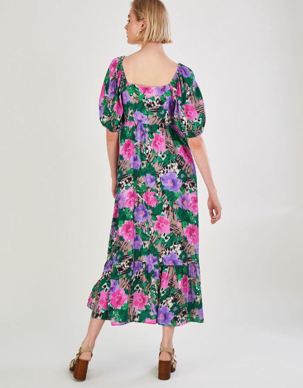 Monsoon Effie Print Tea Dress Camel - Image 3