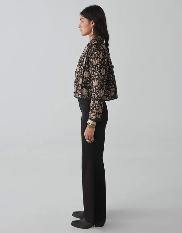 Monsoon Maison Hotel Leaf Print Jacket Black - Image 3