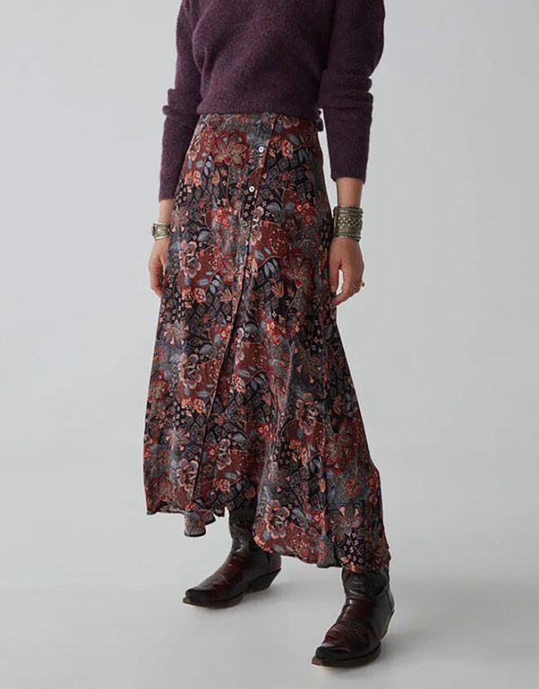 Monsoon Maison Hotel Paisley Printed Midi Skirt Blue - Image 3