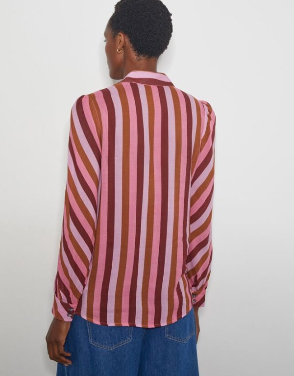 Monsoon Solana Stripe Shirt Pink - Image 3