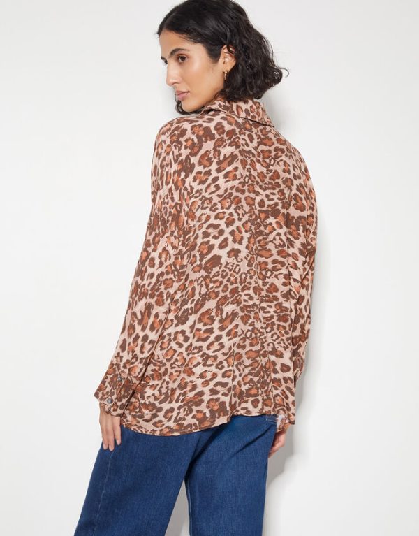 Monsoon Arielle Leopard Print ShirtBrown - Image 3