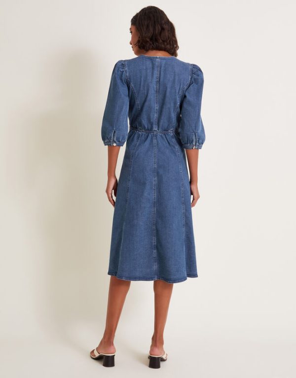 Monsoon Kaia Cornelli Dress Blue - Image 3