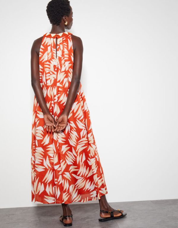 Monsoon Shelly Sleeveless Printed Maxi Dress Orange - Image 4