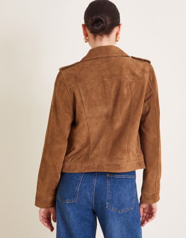 Monsoon Sienna Suede JacketTan - Image 3