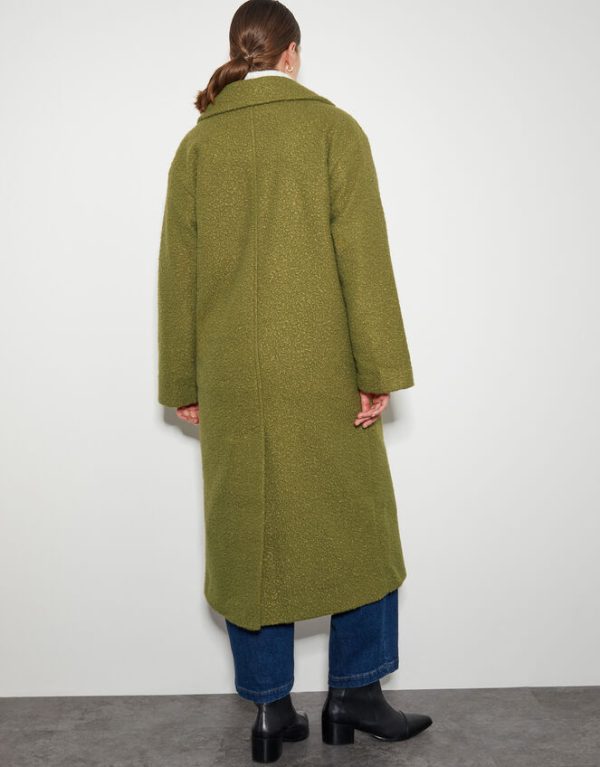 Monsoon Ophelia Double-Breasted Boucle Coat Green - Image 3