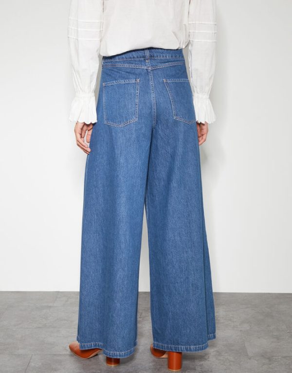 Monsoon Beth Extra Wide Leg Jeans Blue - Image 3