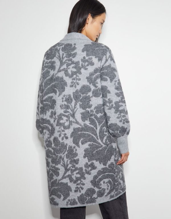 Monsoon Pip Floral Pattern Coatigan Grey - Image 3