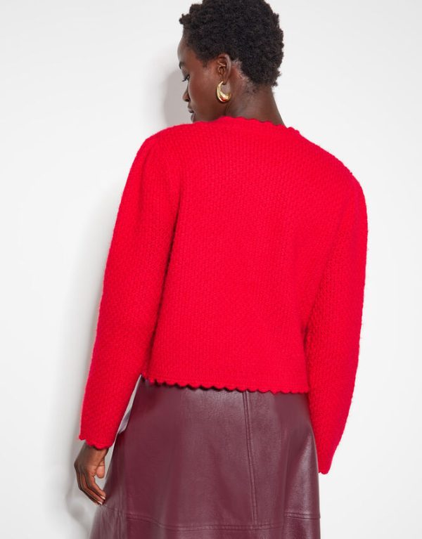 Monsoon Suki Stitch Cardigan Red - Image 3