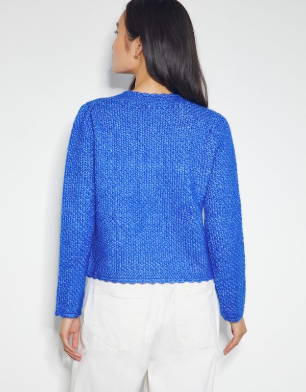 Monsoon Suki Stitch Cardigan Blue - Image 3