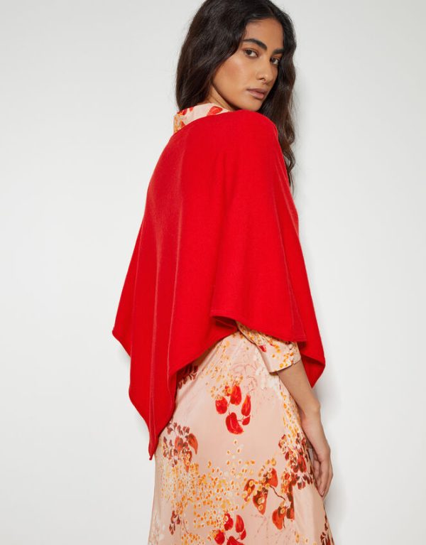 Monsoon Carly Poncho Red - Image 3