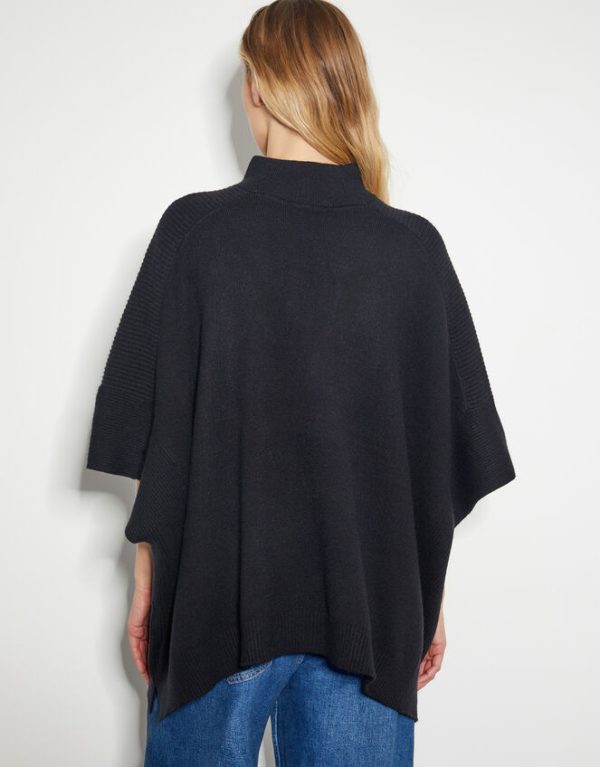 Monsoon Half Zip Knit Poncho - Image 3