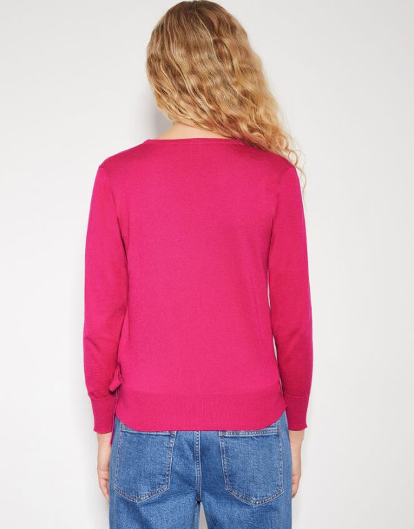 Monsoon Riley Wrap Jumper Pink - Image 3