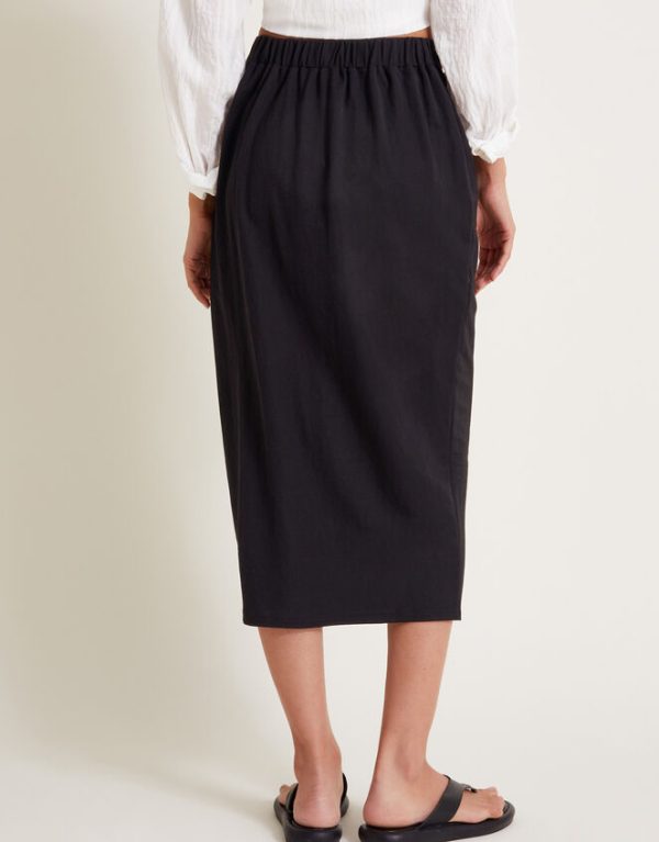 Monsoon Winnie Wrap Midi Skirt Black - Image 3