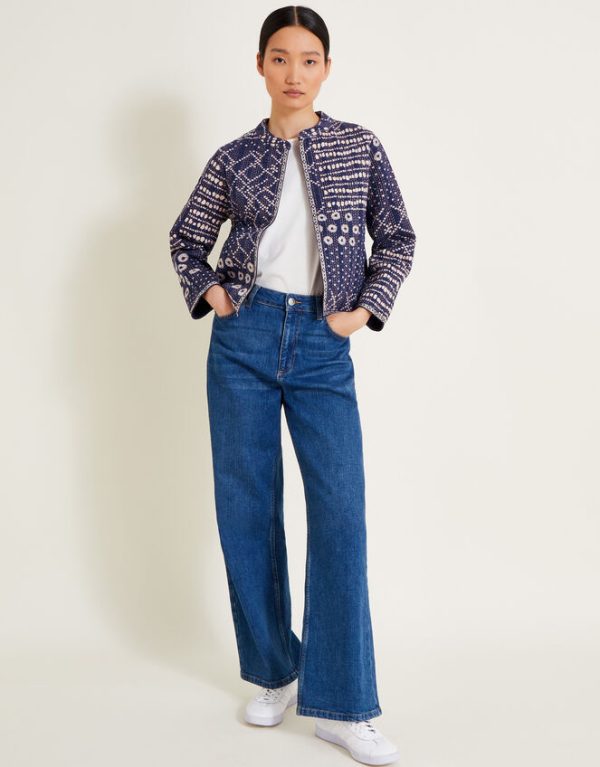 Monsoon Cindy Patch Print Jacket Blue - Image 3