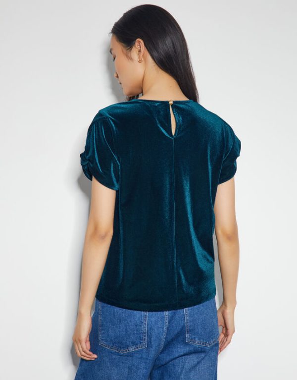 Monsoon Viv Velvet T-ShirtTeal - Image 3