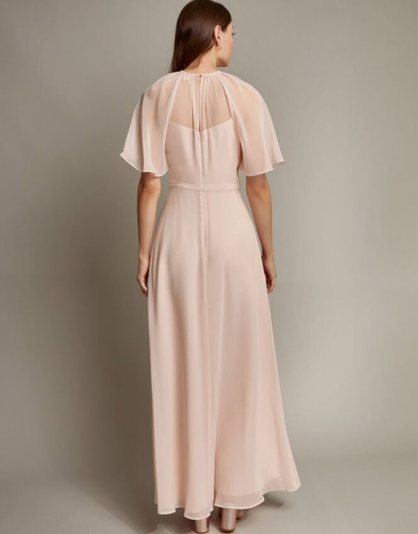 Monsoon Mona Angel Sleeve Maxi Dress Pink - Image 3