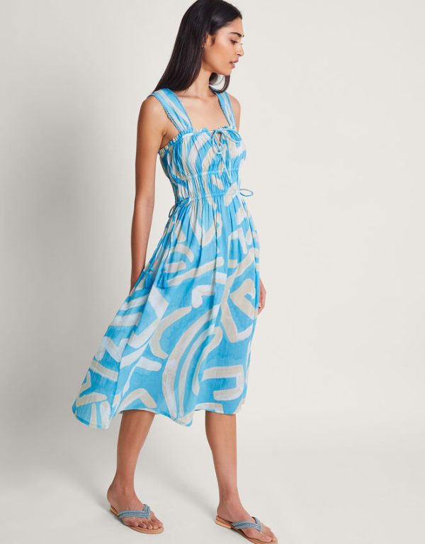 Monsoon Demi Abstract Print Sundress Blue - Image 2