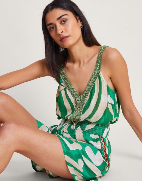 Monsoon Posy Print Cami Green - Image 2