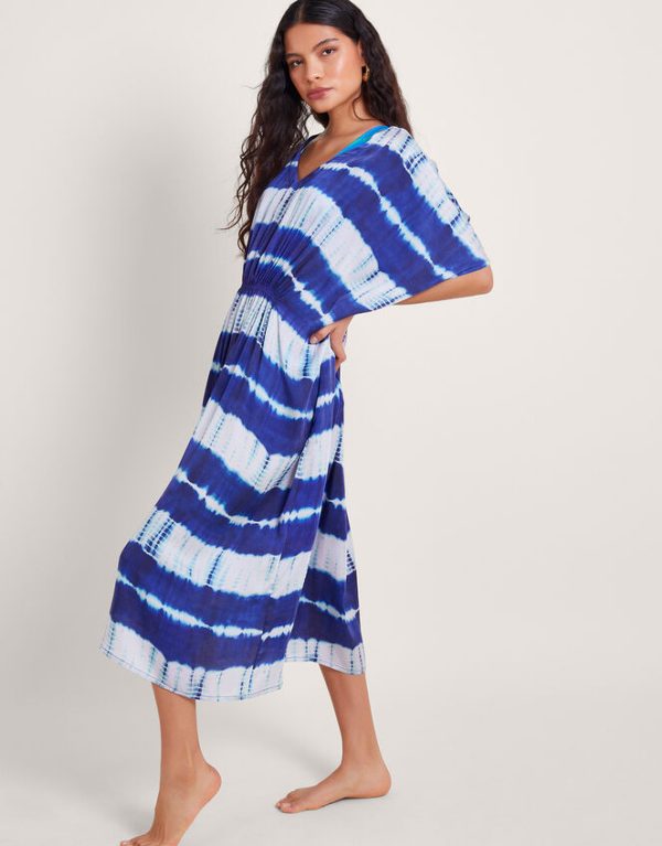 Monsoon Nova Tie Dye Kaftan Blue - Image 2